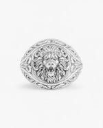 Sculpted Lion Head Signet Ring  Ring Charmora Jewelry