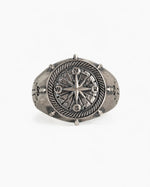 Navigational Compass Motif Signet Ring  Ring Charmora Jewelry