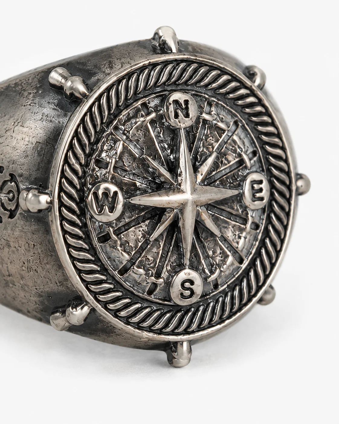 Navigational Compass Motif Signet Ring  Ring Charmora Jewelry