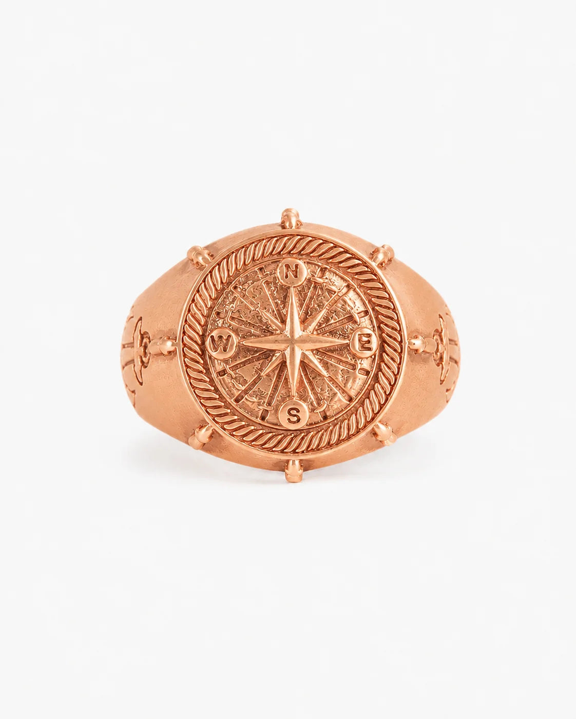 Navigational Compass Motif Signet Ring  Ring Charmora Jewelry