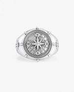 Navigational Compass Motif Signet Ring  Ring Charmora Jewelry
