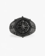 Navigational Compass Motif Signet Ring  Ring Charmora Jewelry