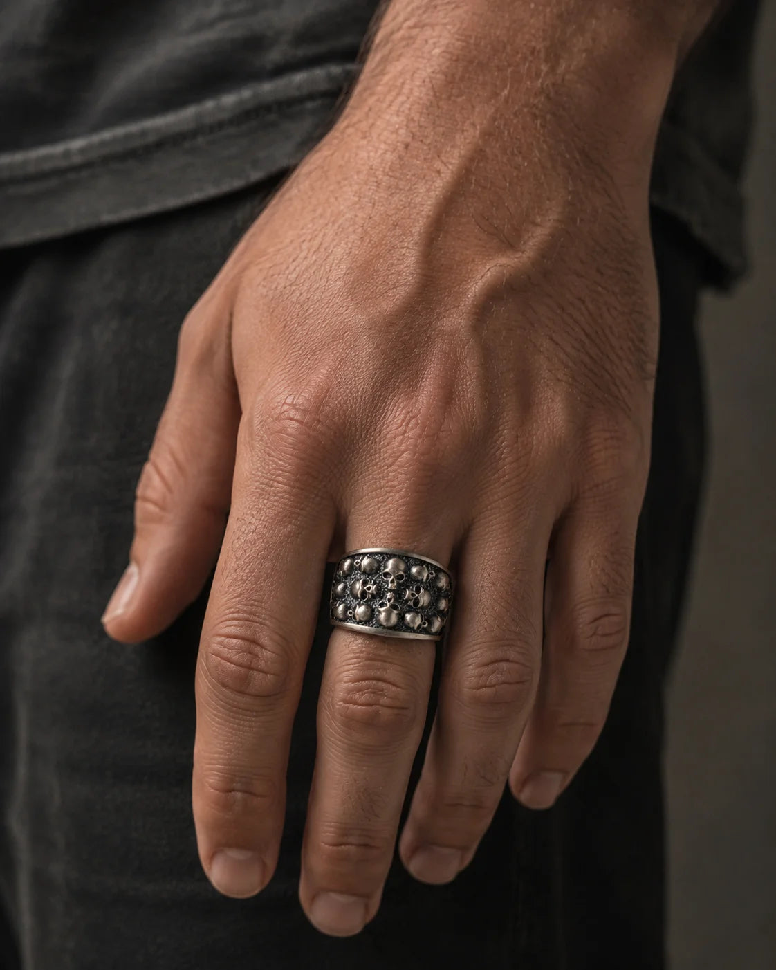Figurative Skeletal Motif Band Ring  Ring Charmora Jewelry