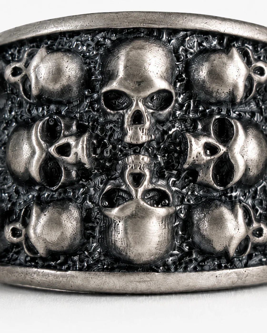 Figurative Skeletal Motif Band Ring  Ring Charmora Jewelry