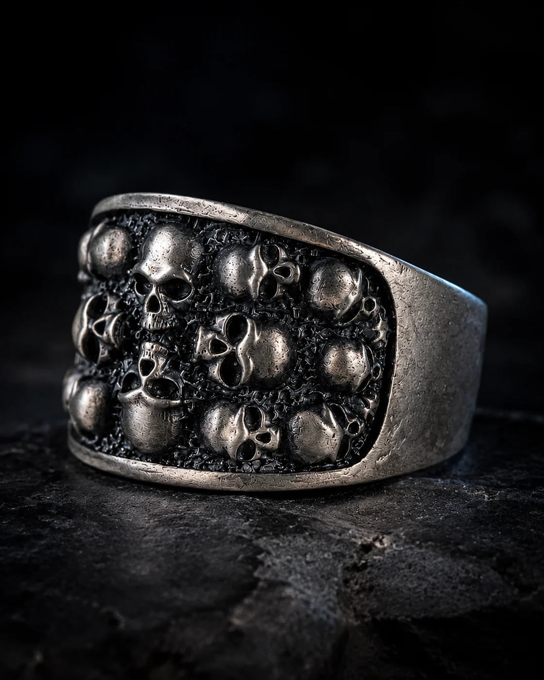 Figurative Skeletal Motif Band Ring  Ring Charmora Jewelry