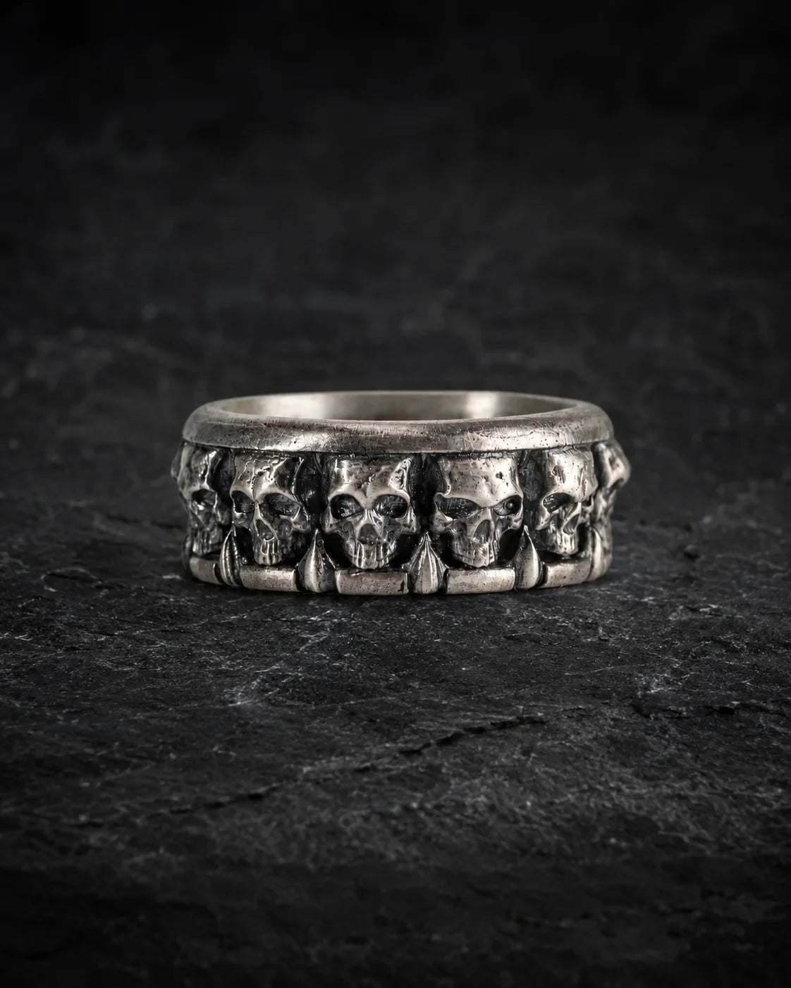 Figurative Skeletal Motif Ring  Ring Charmora Jewelry