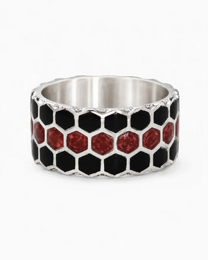 Honeycomb Geometric Beehive Ring  Ring Charmora Jewelry