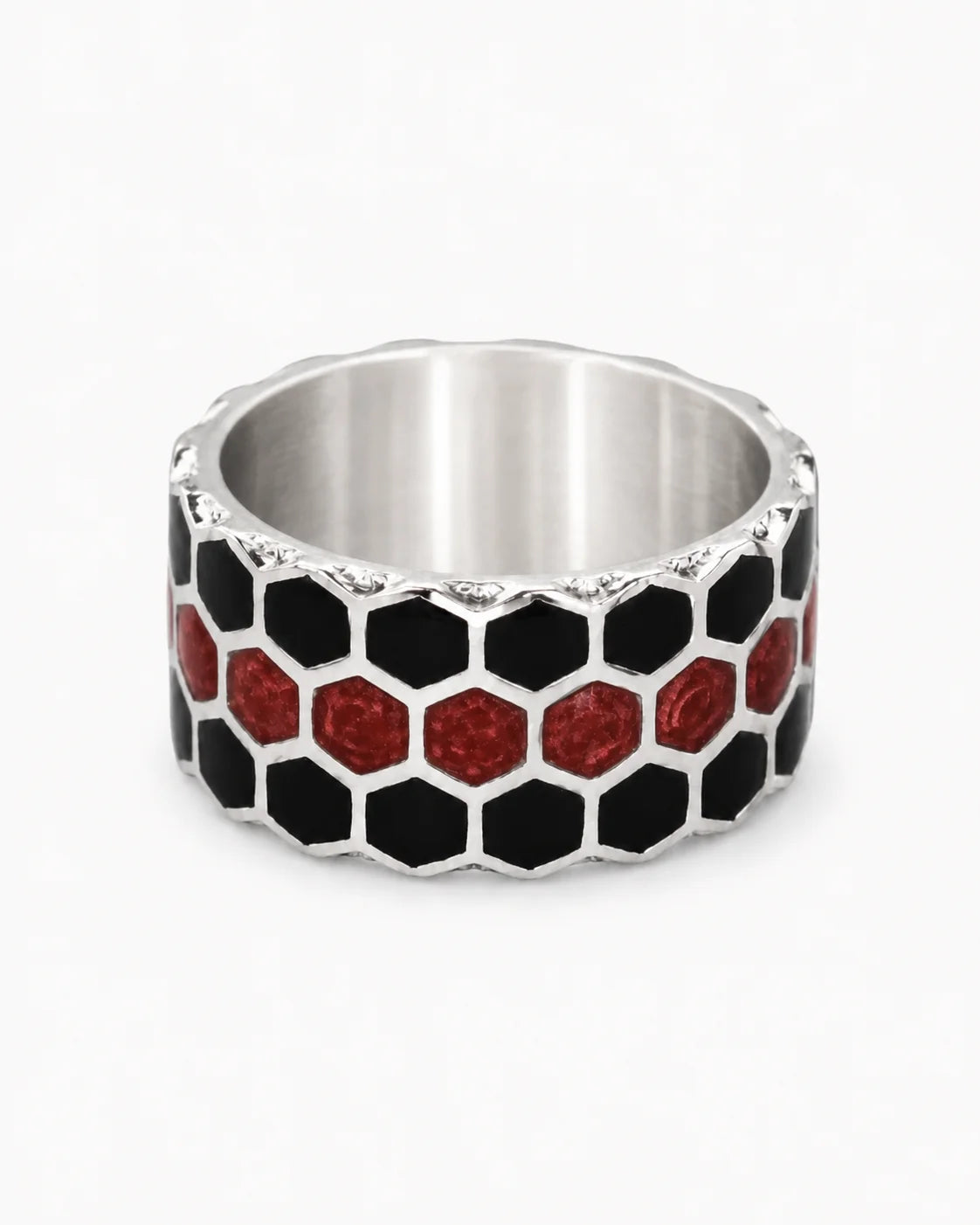 Honeycomb Geometric Beehive Ring  Ring Charmora Jewelry