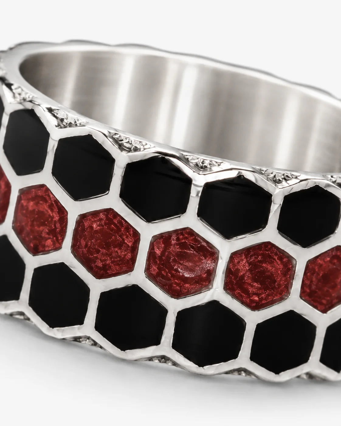 Honeycomb Geometric Beehive Ring  Ring Charmora Jewelry