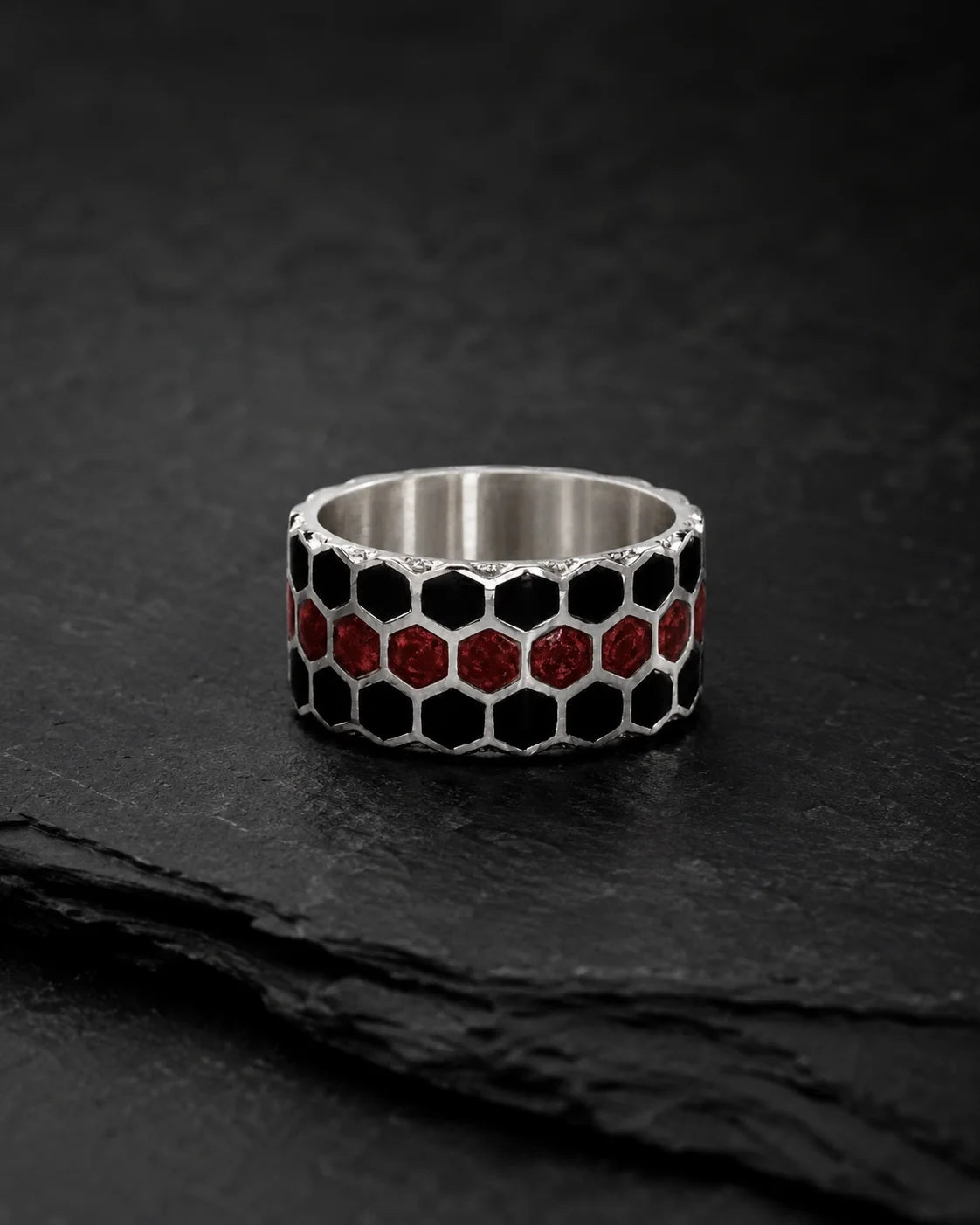 Honeycomb Geometric Beehive Ring  Ring Charmora Jewelry
