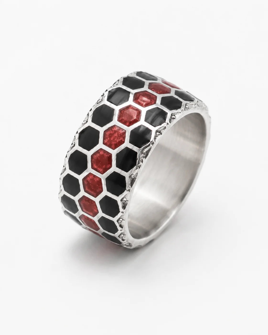 Honeycomb Geometric Beehive Ring  Ring Charmora Jewelry