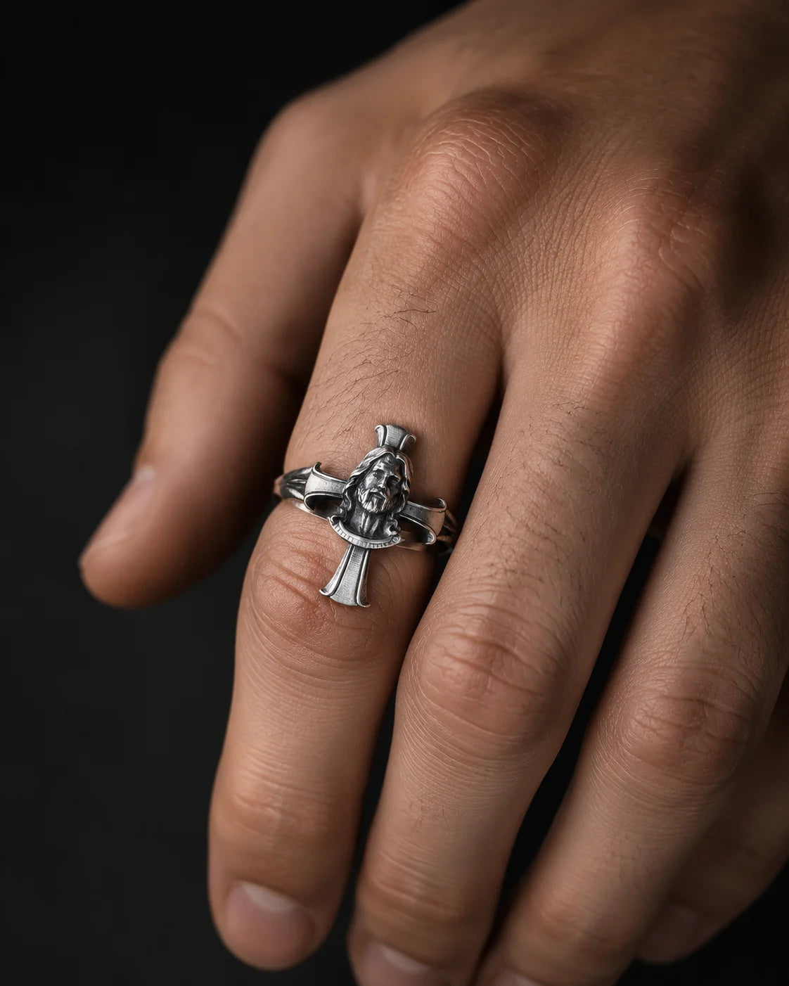 Cross Jesus Ring  Ring Charmora Jewelry