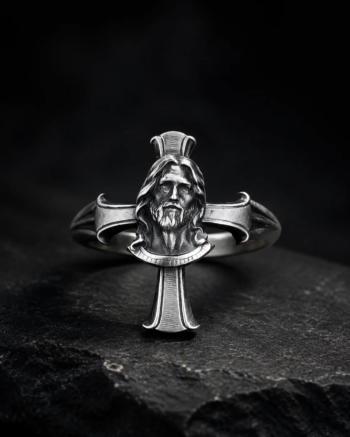 Cross Jesus Ring  Ring Charmora Jewelry