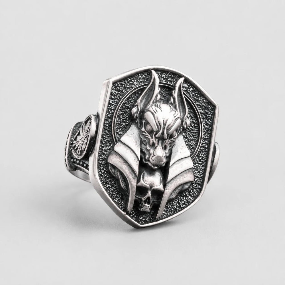 Ancient Egyptian Anubis Skull  Ring Charmora Jewelry