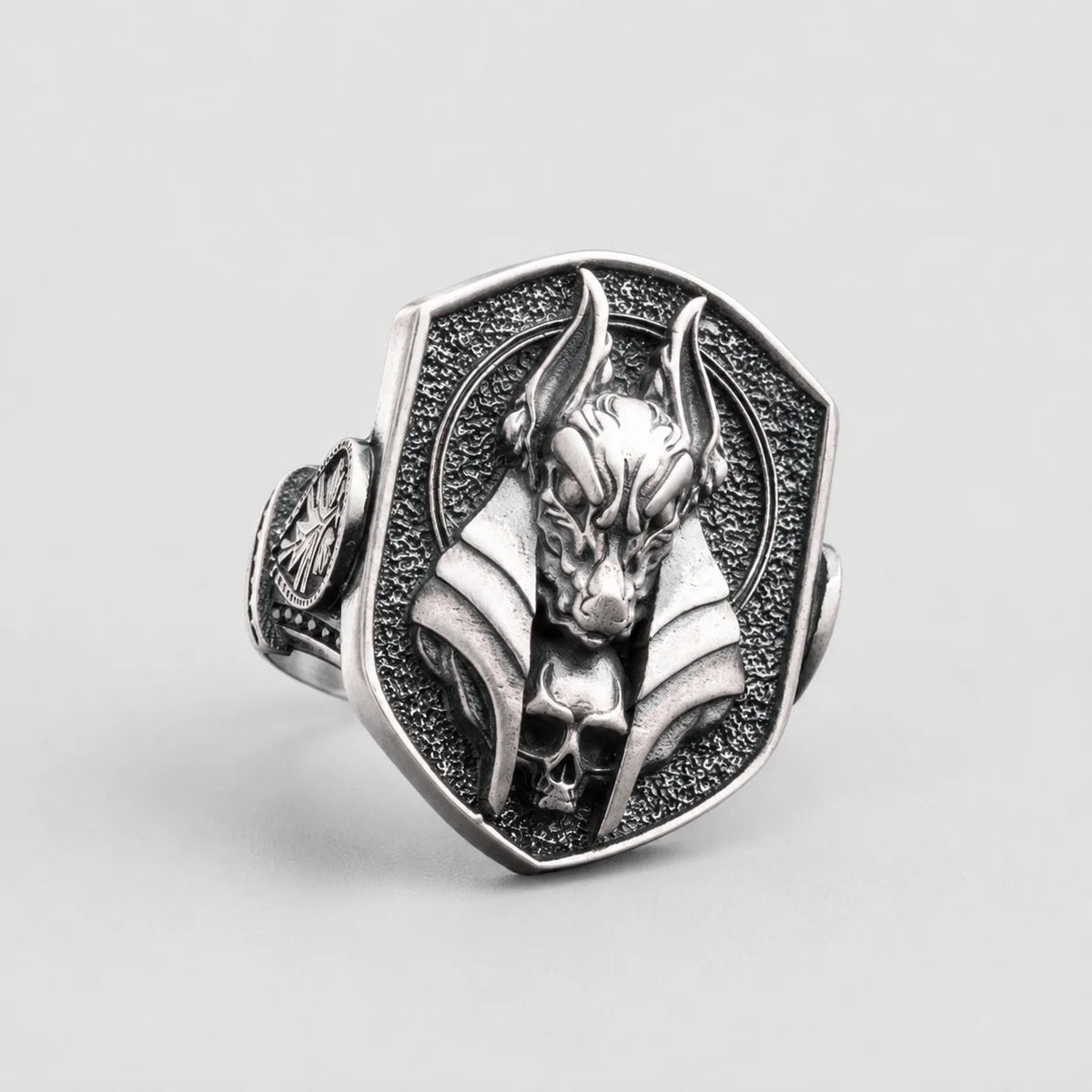 Ancient Egyptian Anubis Skull  Ring Charmora Jewelry