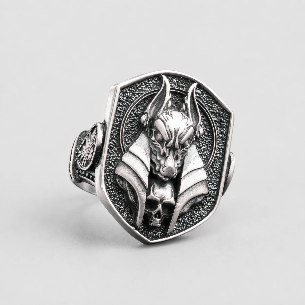 Ancient Egyptian Anubis Skull  Ring Charmora Jewelry