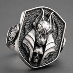 Ancient Egyptian Anubis Skull  Ring Charmora Jewelry