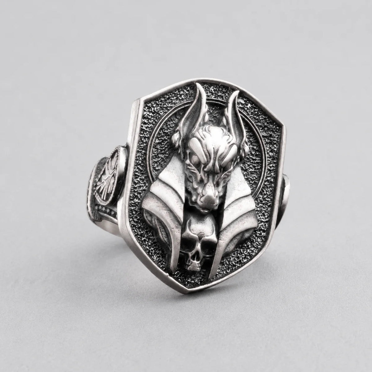 Ancient Egyptian Anubis Skull  Ring Charmora Jewelry