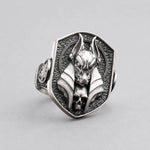 Ancient Egyptian Anubis Skull  Ring Charmora Jewelry