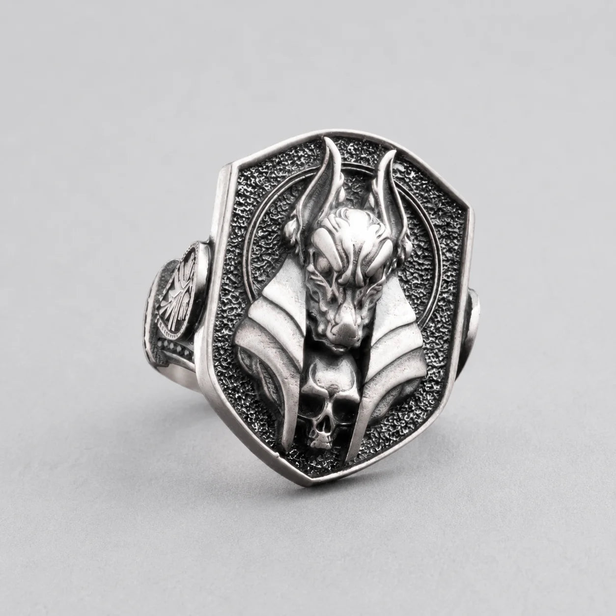 Ancient Egyptian Anubis Skull  Ring Charmora Jewelry