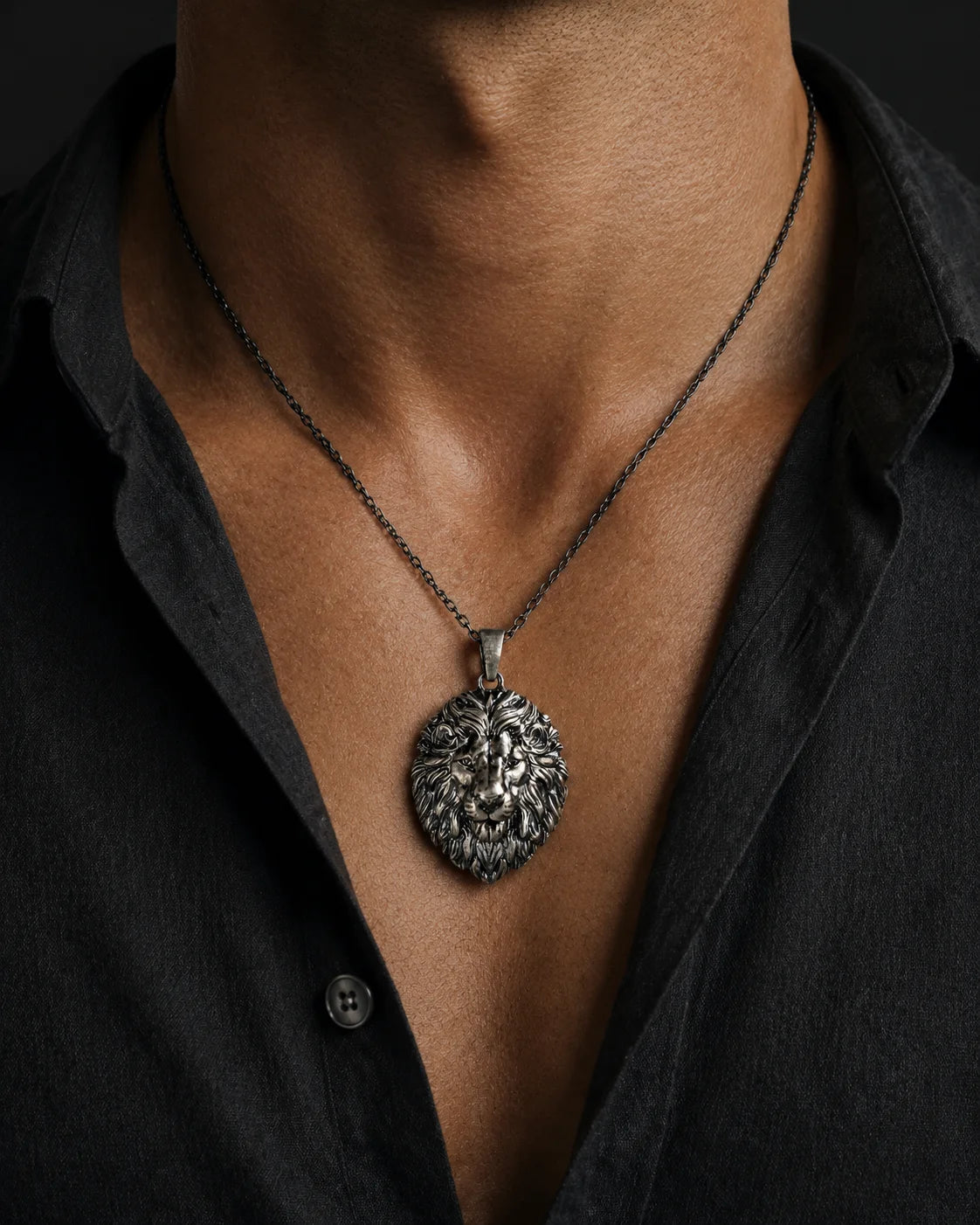 Leo Lion Head Mane Necklace  Necklace Charmora Jewelry