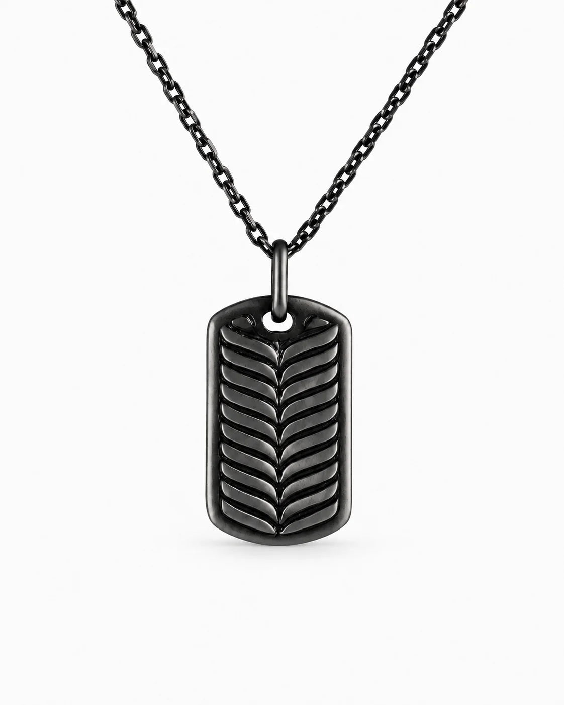 Botanical Leaf Dog Tag  Necklace Charmora Jewelry