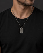 Botanical Leaf Dog Tag  Necklace Charmora Jewelry