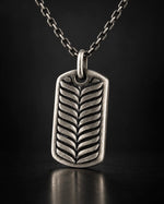 Botanical Leaf Dog Tag  Necklace Charmora Jewelry