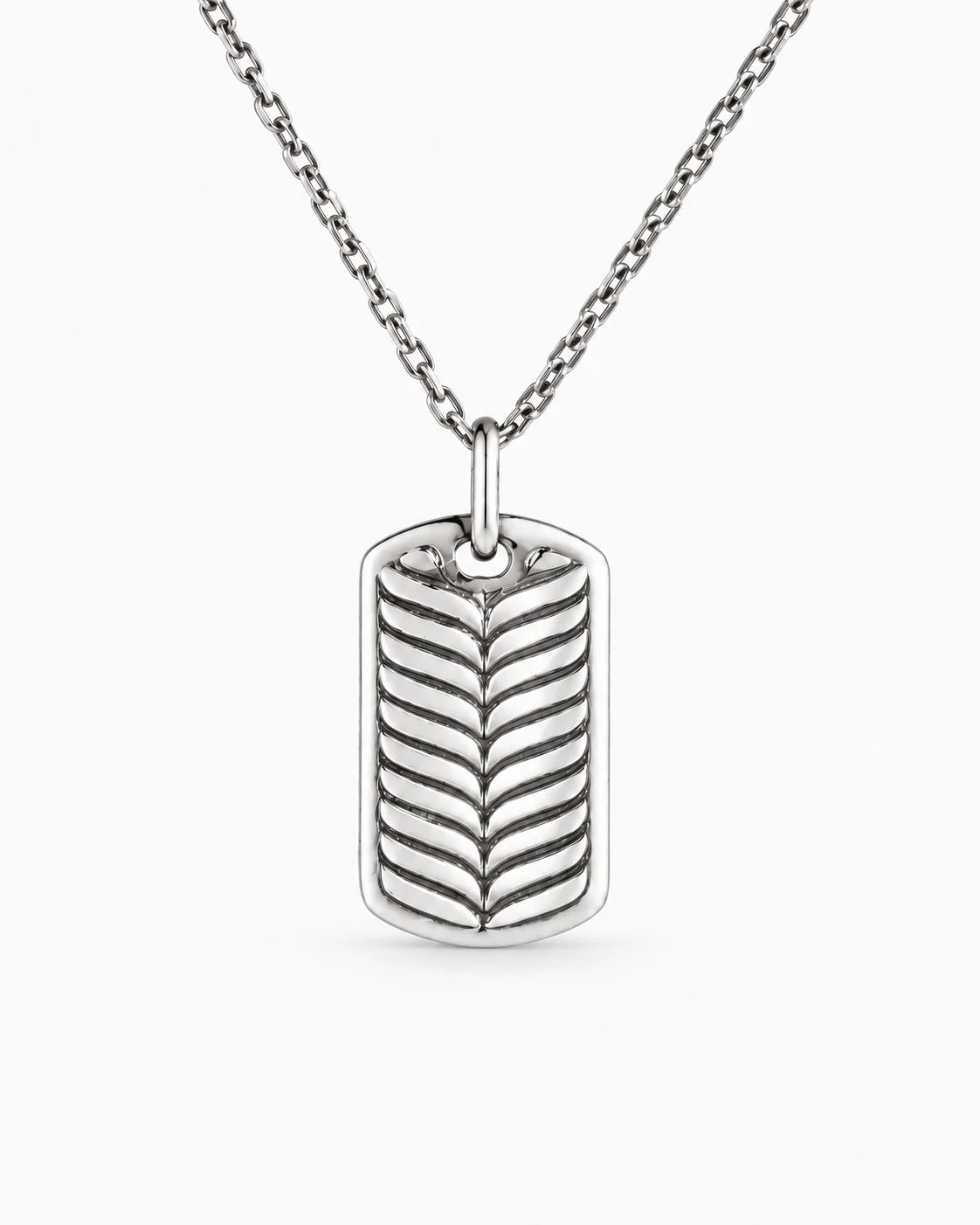 Botanical Leaf Dog Tag  Necklace Charmora Jewelry