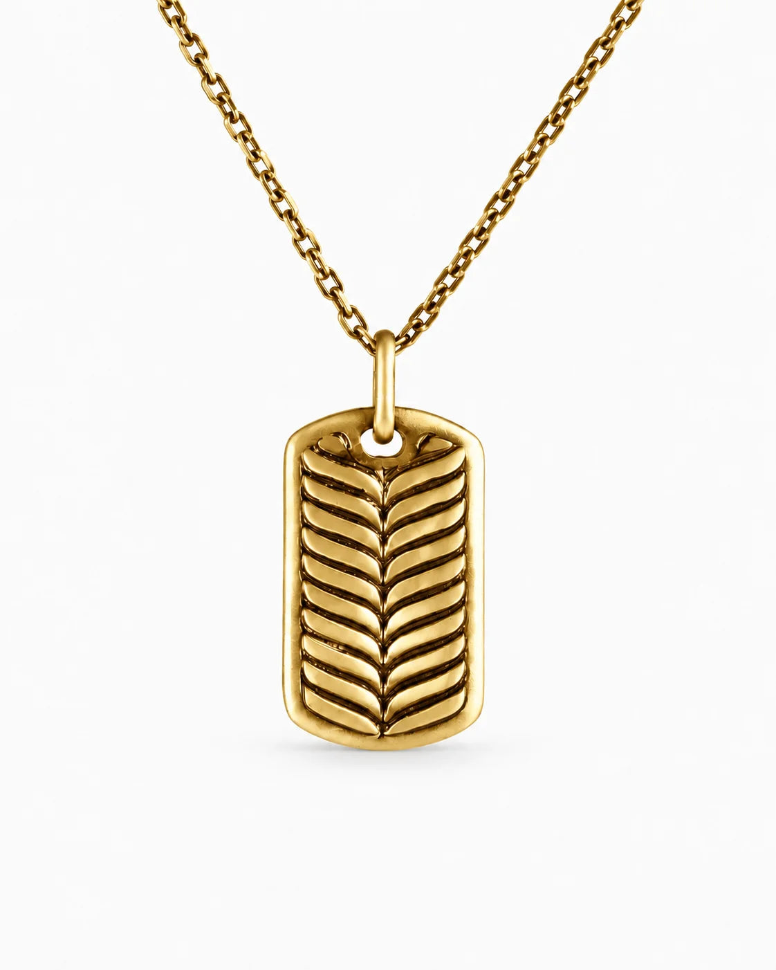 Botanical Leaf Dog Tag  Necklace Charmora Jewelry