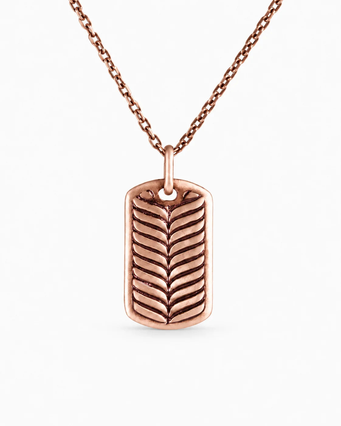 Botanical Leaf Dog Tag  Necklace Charmora Jewelry