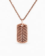 Botanical Leaf Dog Tag  Necklace Charmora Jewelry