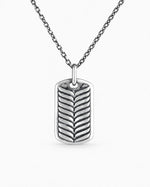 Botanical Leaf Dog Tag  Necklace Charmora Jewelry