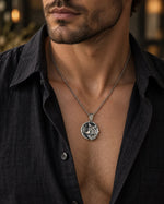 Wolf Spirit Medallion  Necklace Charmora Jewelry