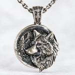 Wolf Spirit Medallion  Necklace Charmora Jewelry