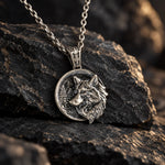 Wolf Spirit Medallion  Necklace Charmora Jewelry
