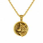 Wolf Spirit Medallion  Necklace Charmora Jewelry