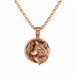 Wolf Spirit Medallion  Necklace Charmora Jewelry
