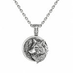 Wolf Spirit Medallion  Necklace Charmora Jewelry
