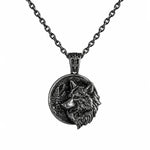 Wolf Spirit Medallion  Necklace Charmora Jewelry