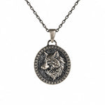 Wolf Guardian Medallion  Necklace Charmora Jewelry