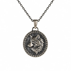 Wolf Guardian Medallion  Necklace Charmora Jewelry