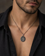 Wolf Guardian Medallion  Necklace Charmora Jewelry
