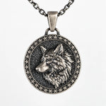Wolf Guardian Medallion  Necklace Charmora Jewelry
