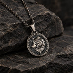 Wolf Guardian Medallion  Necklace Charmora Jewelry