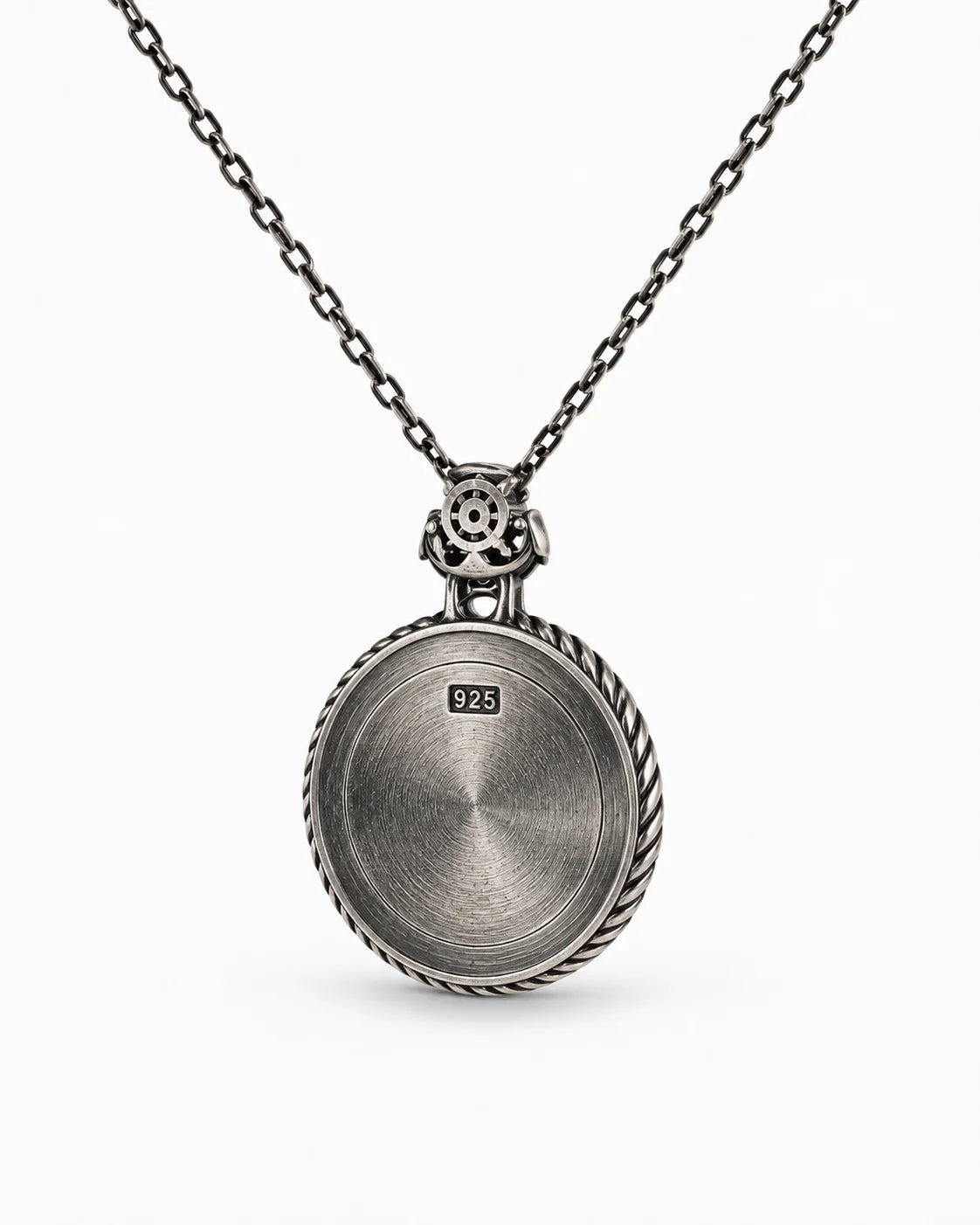 Reversible Onyx Nautical Compass  Necklace Charmora Jewelry