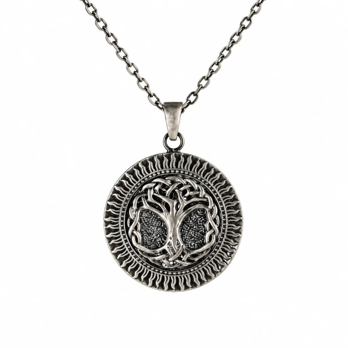 Tree of Life Solar Medallion Necklace  Necklace Charmora Jewelry