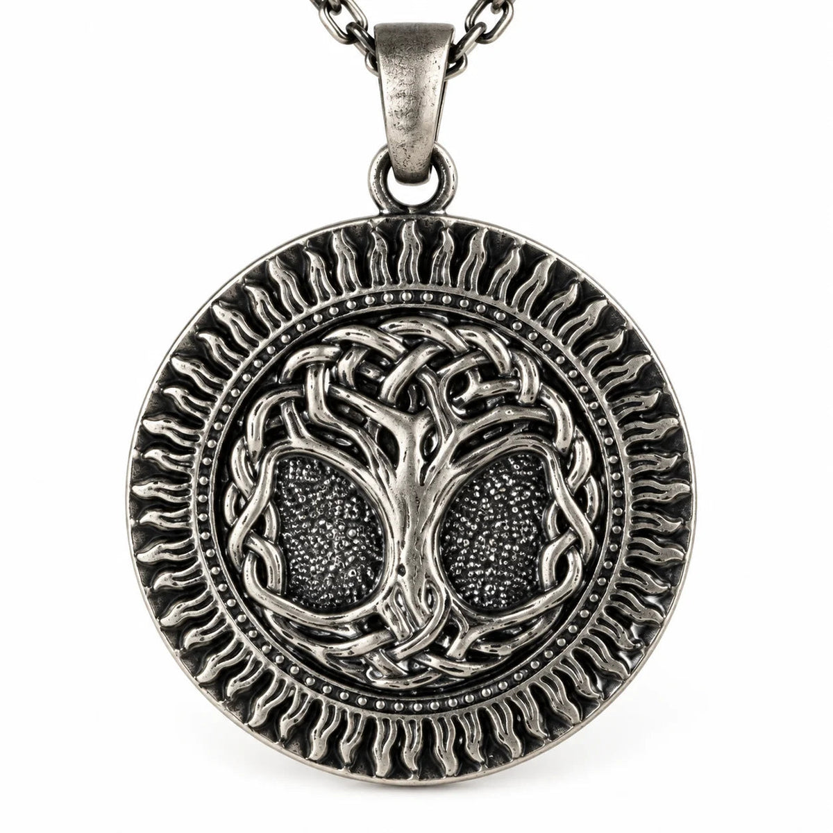 Tree of Life Solar Medallion Necklace  Necklace Charmora Jewelry
