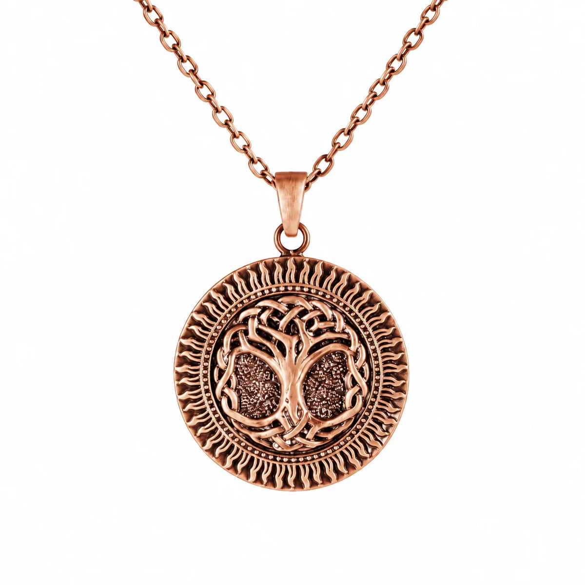 Tree of Life Solar Medallion Necklace  Necklace Charmora Jewelry