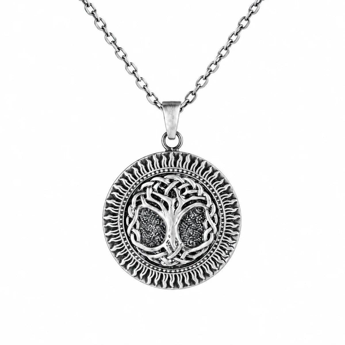 Tree of Life Solar Medallion Necklace  Necklace Charmora Jewelry